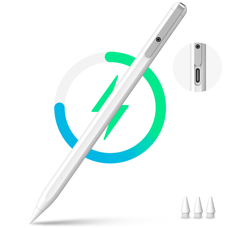 Stylus Pen for iPad, 15 mins Fast Charging Apple iPad 10th Generation Pencil, Pen for iPad with Tilt Sensitivity, Compatible with iPad Air 3/4/5, iPad Mini 5/6, iPad 6/7/8/9/10, iPad Pro12.9&11"